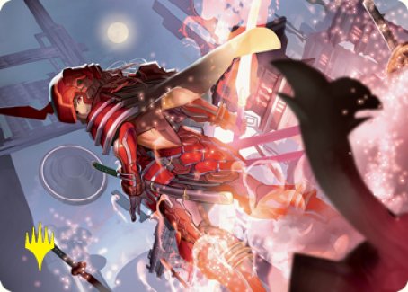 Peerless Samurai Art Card (Gold-Stamped Signature) [Kamigawa: Neon Dynasty Art Series] | Good Games Cannington