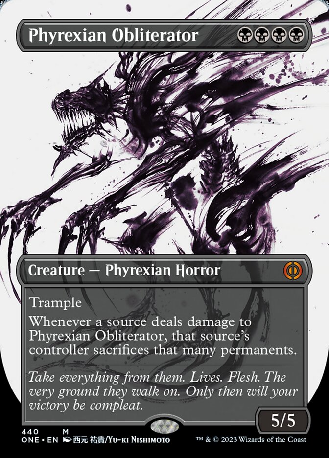 Phyrexian Obliterator (Borderless Ichor Step-and-Compleat Foil) [Phyrexia: All Will Be One] | Good Games Cannington