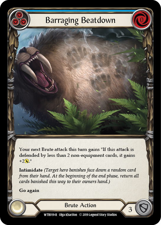 Barraging Beatdown (Blue) [WTR019-R] Alpha Print Rainbow Foil | Good Games Cannington