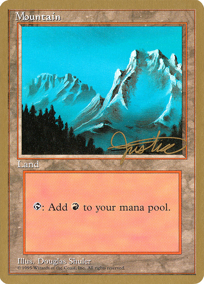 Mountain (mj374) (Mark Justice) [Pro Tour Collector Set] | Good Games Cannington