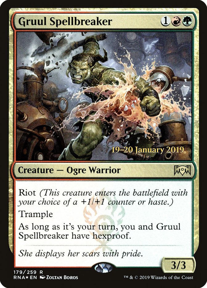 Gruul Spellbreaker [Ravnica Allegiance Prerelease Promos] | Good Games Cannington