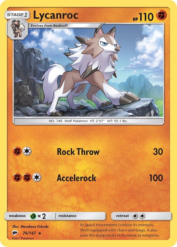 Lycanroc (76/147) (Theme Deck Exclusive) [Sun & Moon: Burning Shadows] | Good Games Cannington