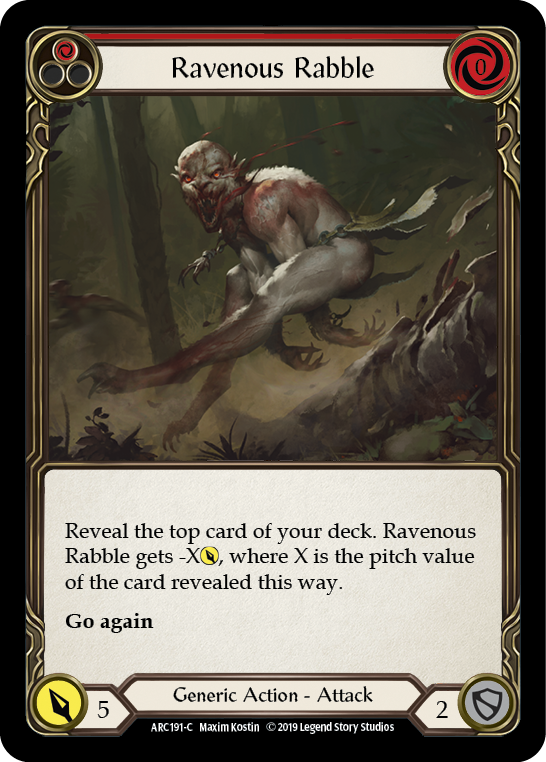 Ravenous Rabble (Red) [ARC191-C] 1st Edition Rainbow Foil | Good Games Cannington