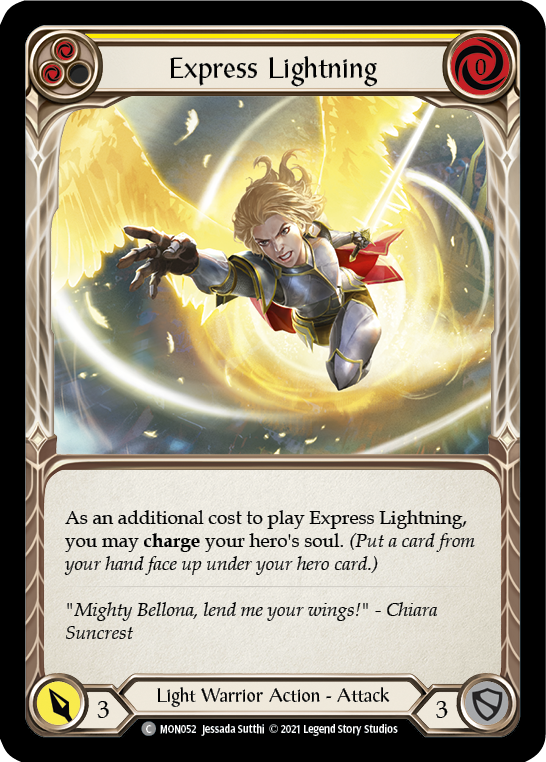 Express Lightning (Yellow) [MON052-RF] 1st Edition Rainbow Foil | Good Games Cannington