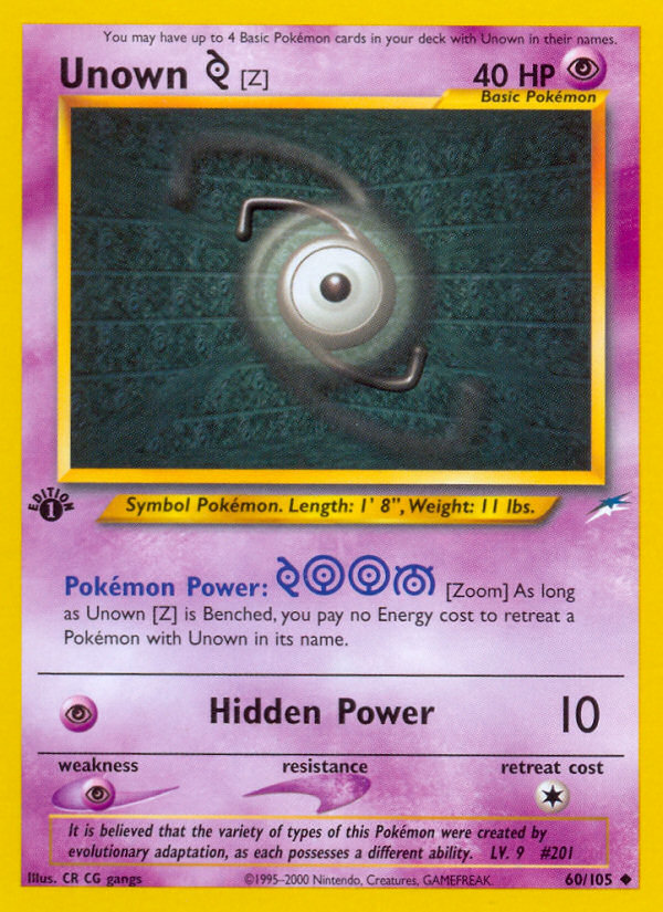 Unown [Z] (60/105) [Neo Destiny 1st Edition] | Good Games Cannington