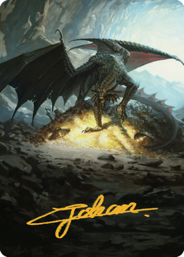 Ancient Copper Dragon Art Card (04) (Gold-Stamped Signature) [Commander Legends: Battle for Baldur's Gate Art Series] | Good Games Cannington