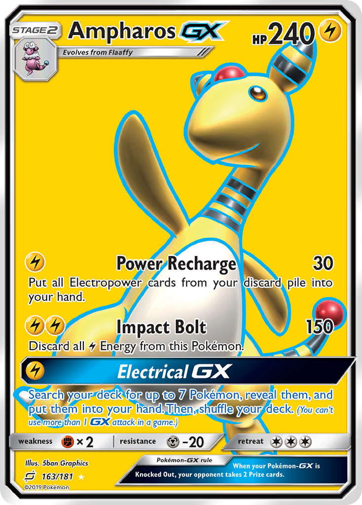Ampharos GX (163/181) [Sun & Moon: Team Up] | Good Games Cannington