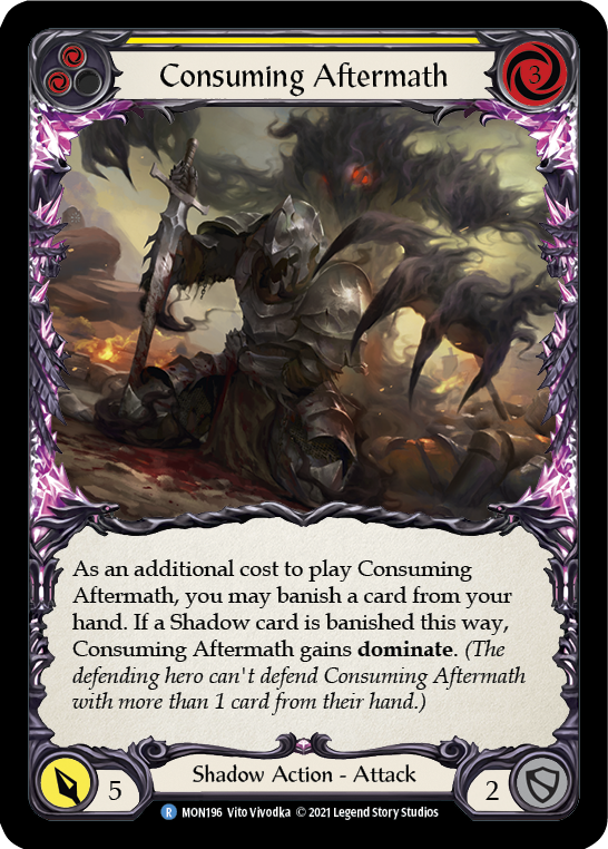 Consuming Aftermath (Yellow) [MON196-RF] 1st Edition Rainbow Foil | Good Games Cannington