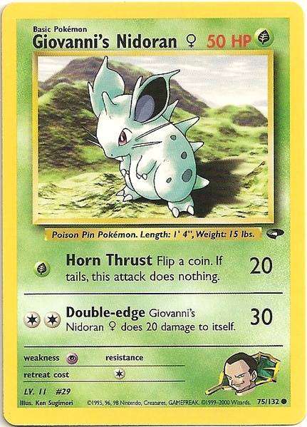 Giovanni's Nidoran (75/132) (Female) [Gym Challenge Unlimited] | Good Games Cannington