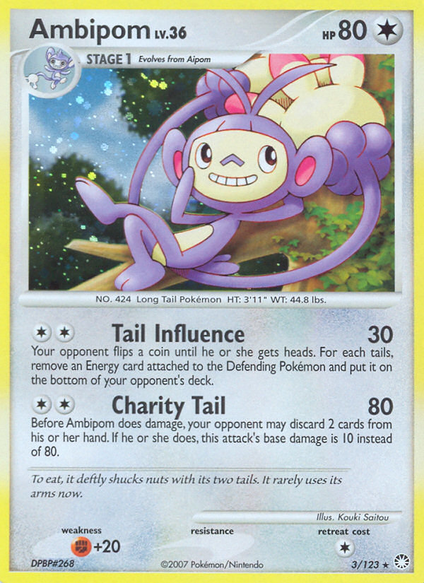 Ambipom (3/123) [Diamond & Pearl: Mysterious Treasures] | Good Games Cannington