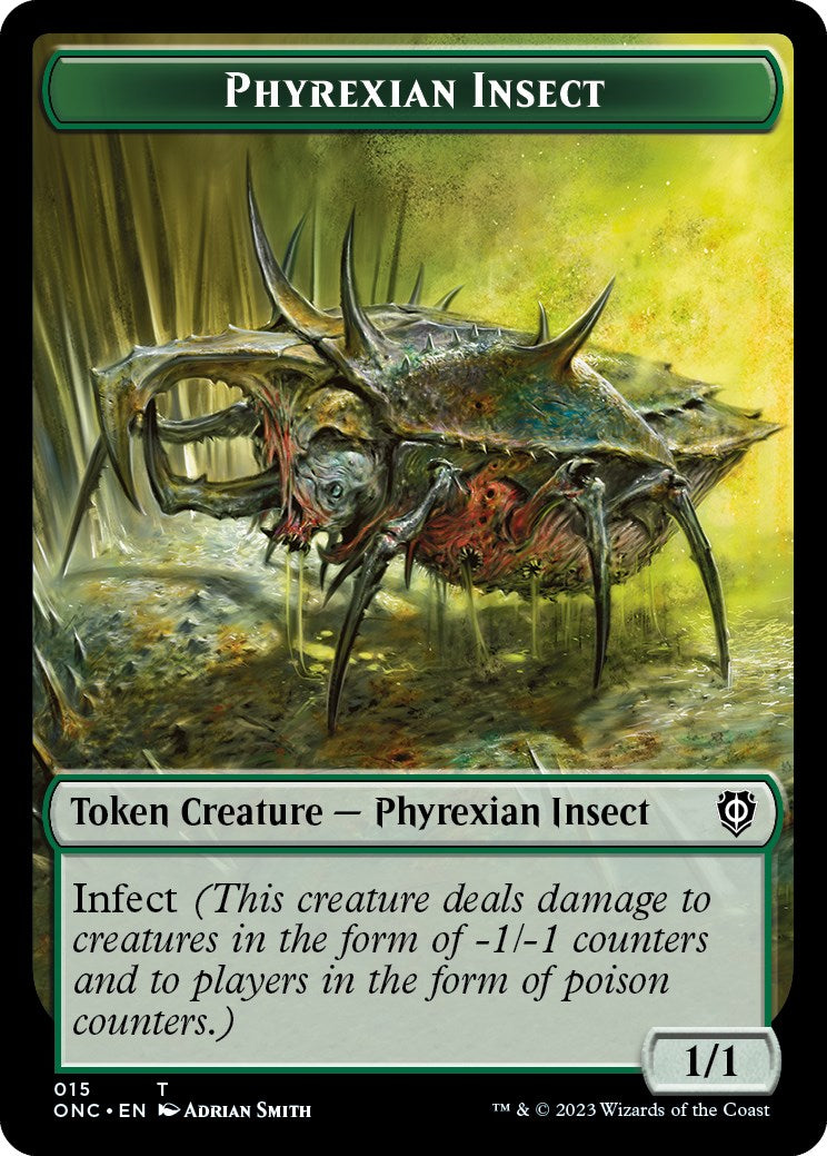 Phyrexian Mite // Phyrexian Insect Double-Sided Token [Phyrexia: All Will Be One Commander Tokens] | Good Games Cannington