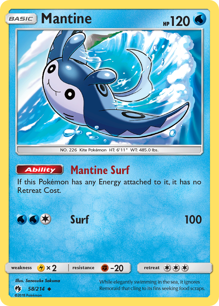Mantine (58/214) [Sun & Moon: Lost Thunder] | Good Games Cannington
