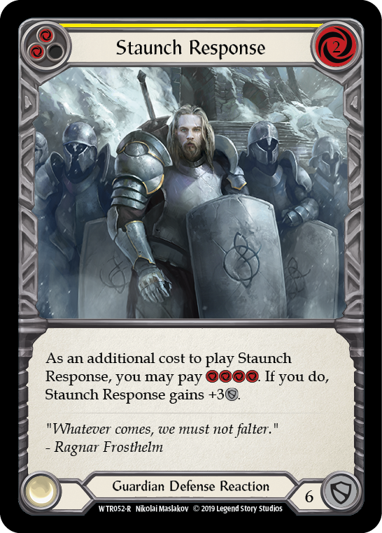 Staunch Response (Yellow) [WTR052-R] Alpha Print Normal | Good Games Cannington