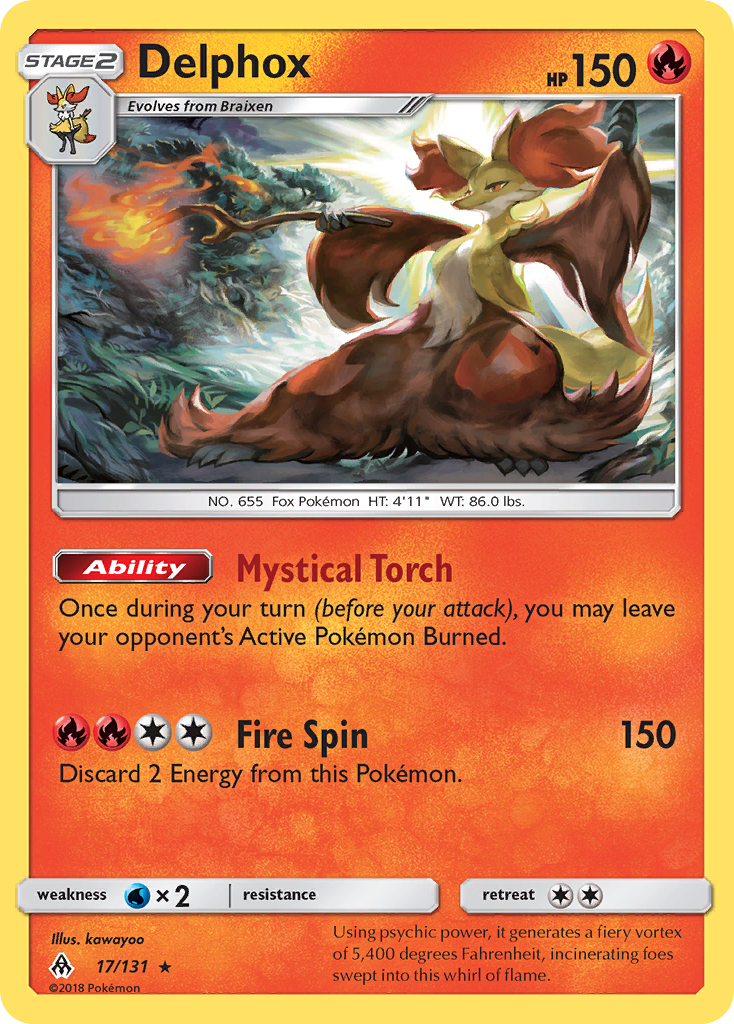 Delphox (17/131) [Sun & Moon: Forbidden Light] | Good Games Cannington
