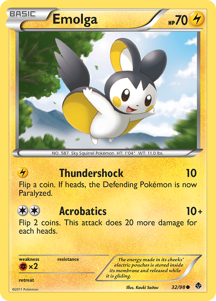 Emolga (32/98) [Black & White: Emerging Powers] | Good Games Cannington