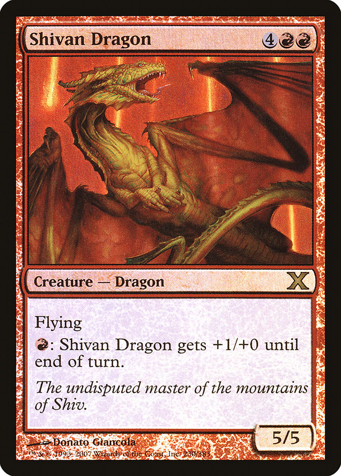 Shivan Dragon (Premium Foil) [Tenth Edition] | Good Games Cannington