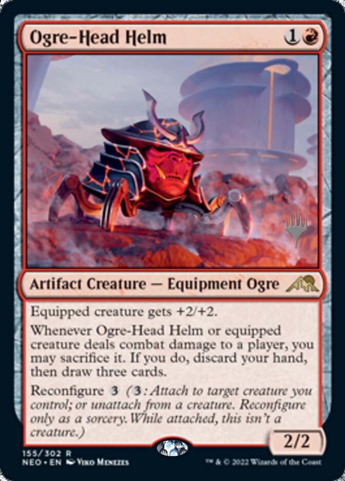 Ogre-Head Helm (Promo Pack) [Kamigawa: Neon Dynasty Promos] | Good Games Cannington