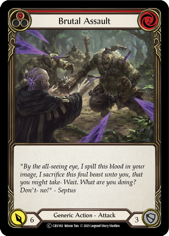 Brutal Assault (Red) [U-CRU192-RF] Unlimited Rainbow Foil | Good Games Cannington