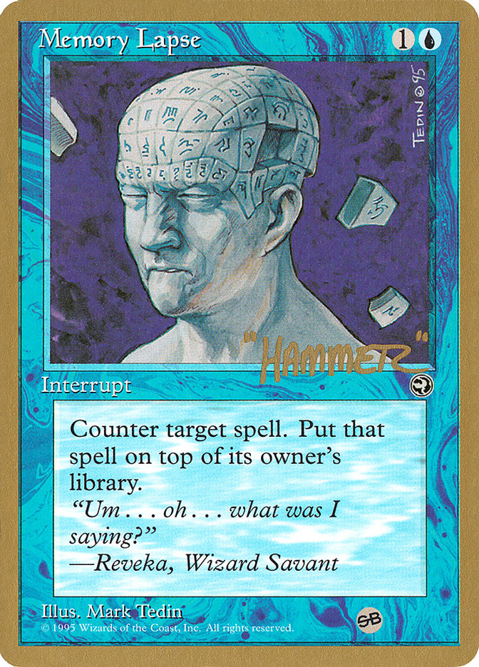Memory Lapse (Runes) (Shawn "Hammer" Regnier) (SB) [Pro Tour Collector Set] | Good Games Cannington