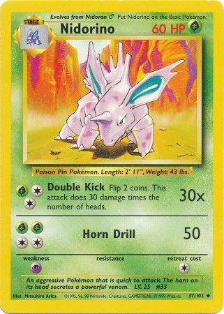 Nidorino (37/102) [Base Set Unlimited] | Good Games Cannington