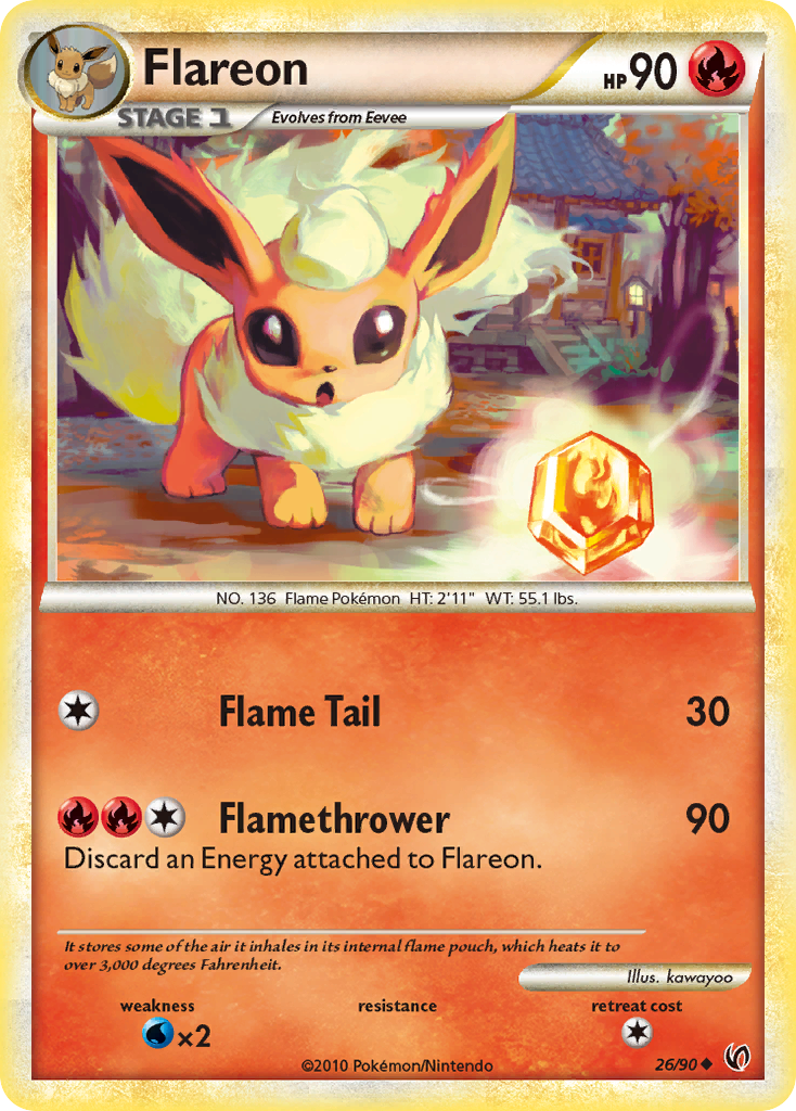 Flareon (26/90) [HeartGold & SoulSilver: Undaunted] | Good Games Cannington