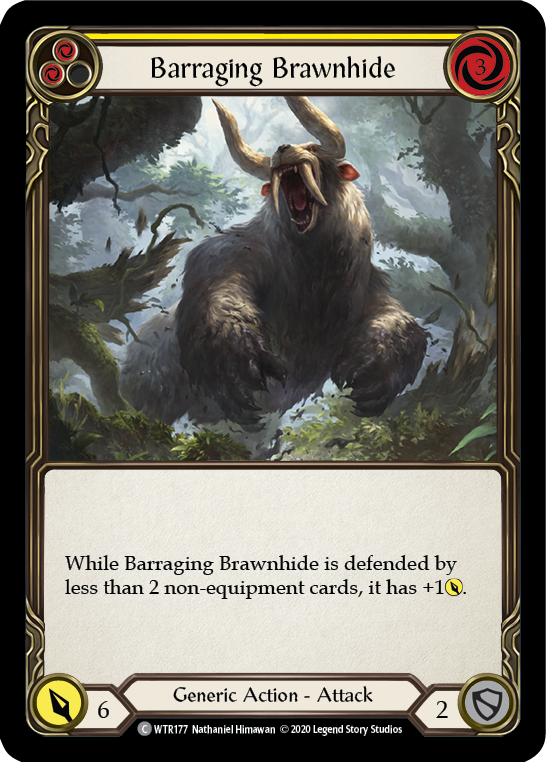 Barraging Brawnhide (Yellow) [U-WTR177] (Welcome to Rathe Unlimited)  Unlimited Normal | Good Games Cannington