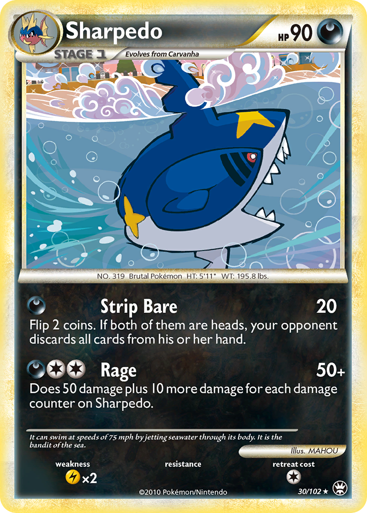 Sharpedo (30/102) [HeartGold & SoulSilver: Triumphant] | Good Games Cannington