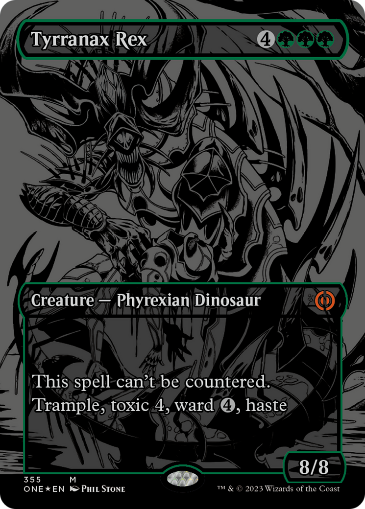 Tyrranax Rex (Oil Slick Raised Foil) [Phyrexia: All Will Be One] | Good Games Cannington
