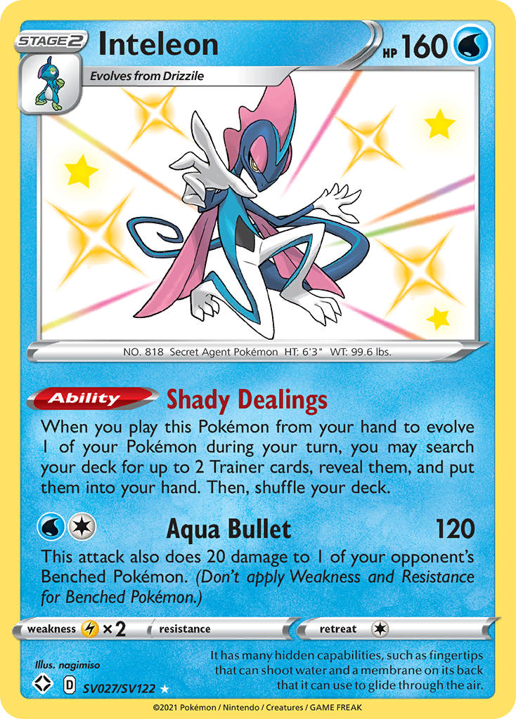 Inteleon (SV027/SV122) [Sword & Shield: Shining Fates] | Good Games Cannington