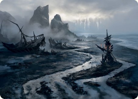 Shipwreck Marsh Art Card [Innistrad: Midnight Hunt Art Series] | Good Games Cannington
