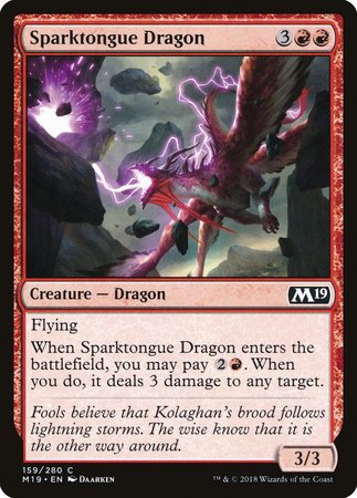 Sparktongue Dragon [Core Set 2019] | Good Games Cannington
