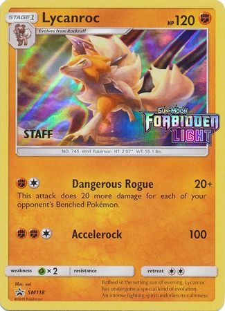 Lycanroc (SM118) (Staff Prerelease Promo) [Sun & Moon: Black Star Promos] | Good Games Cannington