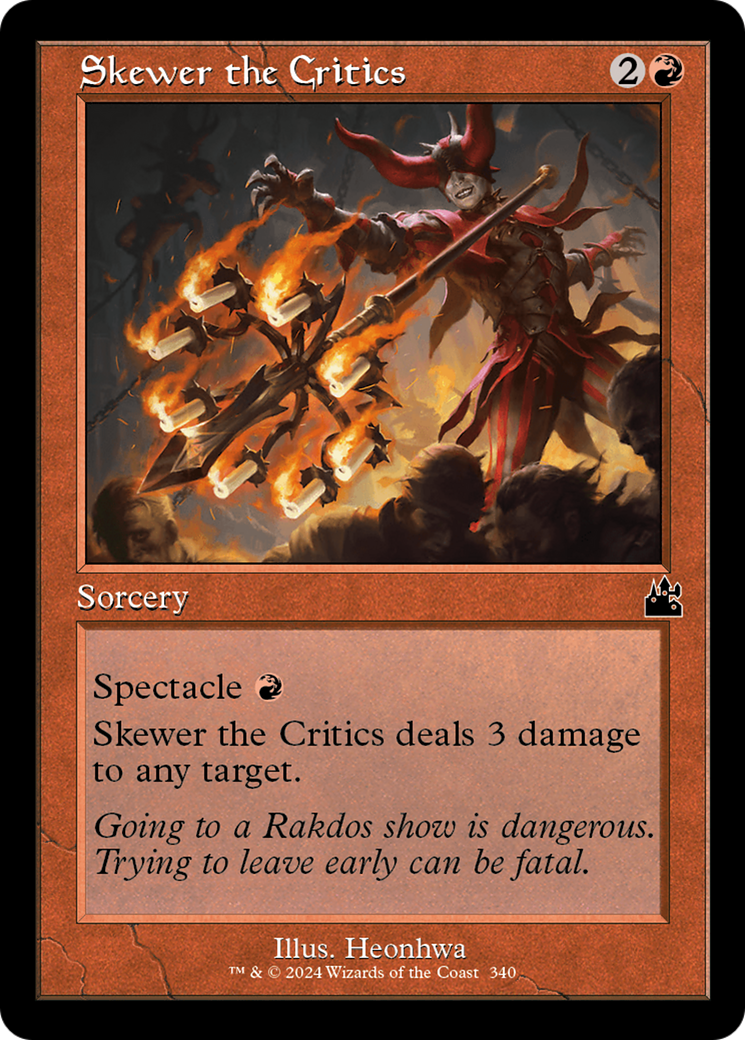 Skewer the Critics (Retro Frame) [Ravnica Remastered] | Good Games Cannington