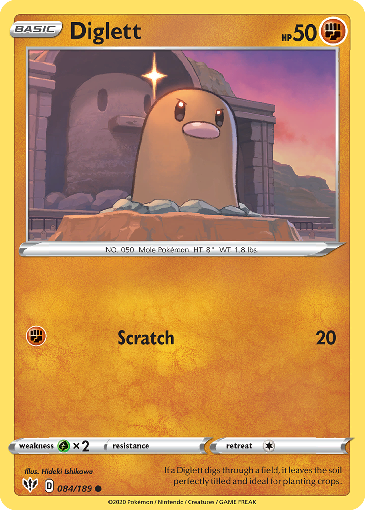 Diglett (084/189) [Sword & Shield: Darkness Ablaze] | Good Games Cannington