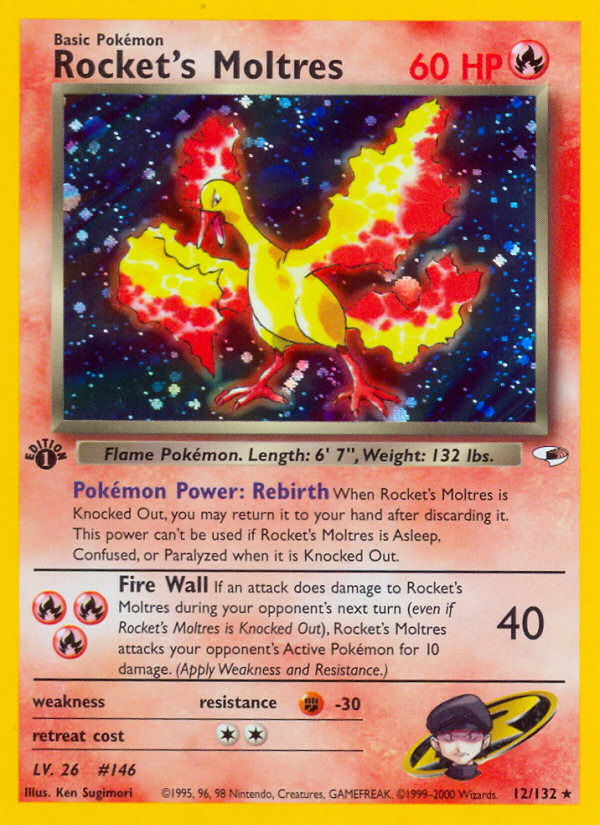 Rocket's Moltres (12/132) [Gym Heroes 1st Edition] | Good Games Cannington
