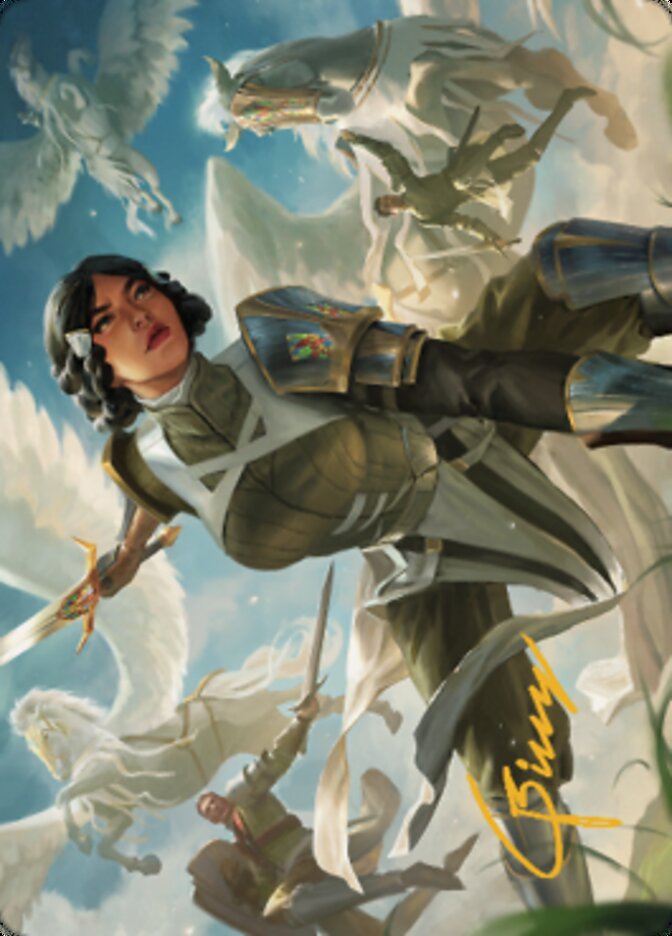 Resolute Reinforcements Art (Gold-Stamped Signature) [Dominaria United Art Series] | Good Games Cannington