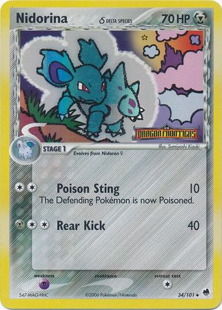 Nidorina (34/101) (Delta Species) (Stamped) [EX: Dragon Frontiers] | Good Games Cannington