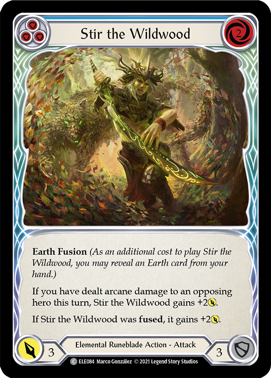 Stir the Wildwood (Blue) [ELE084] (Tales of Aria)  1st Edition Rainbow Foil | Good Games Cannington