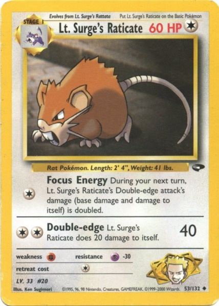 Lt. Surge's Raticate (53/132) [Gym Challenge Unlimited] | Good Games Cannington