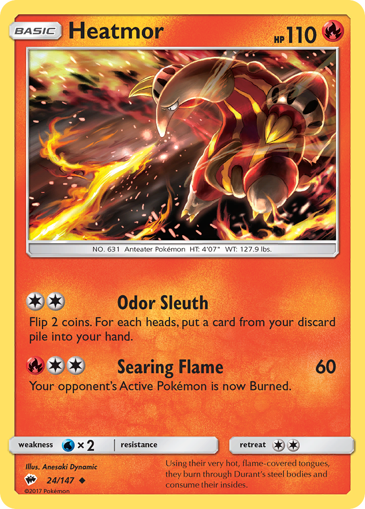 Heatmor (24/147) [Sun & Moon: Burning Shadows] | Good Games Cannington