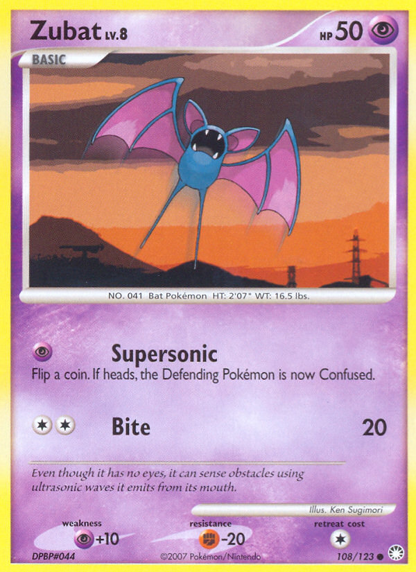 Zubat (108/123) [Diamond & Pearl: Mysterious Treasures] | Good Games Cannington