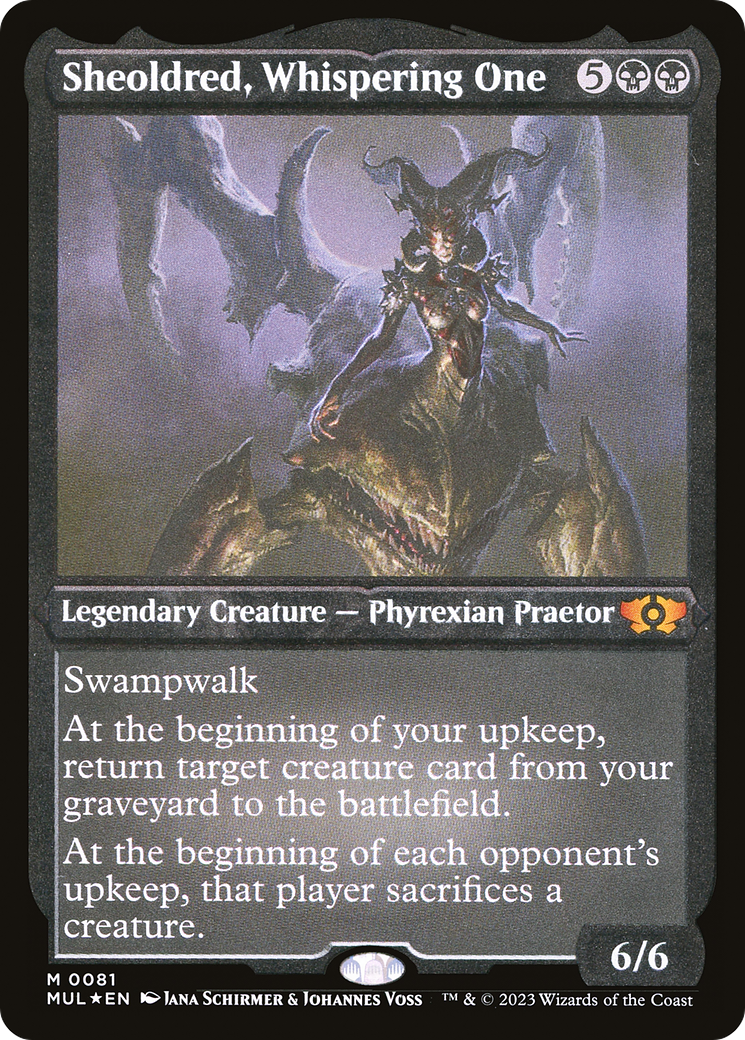Sheoldred, Whispering One (Foil Etched) [Multiverse Legends] | Good Games Cannington