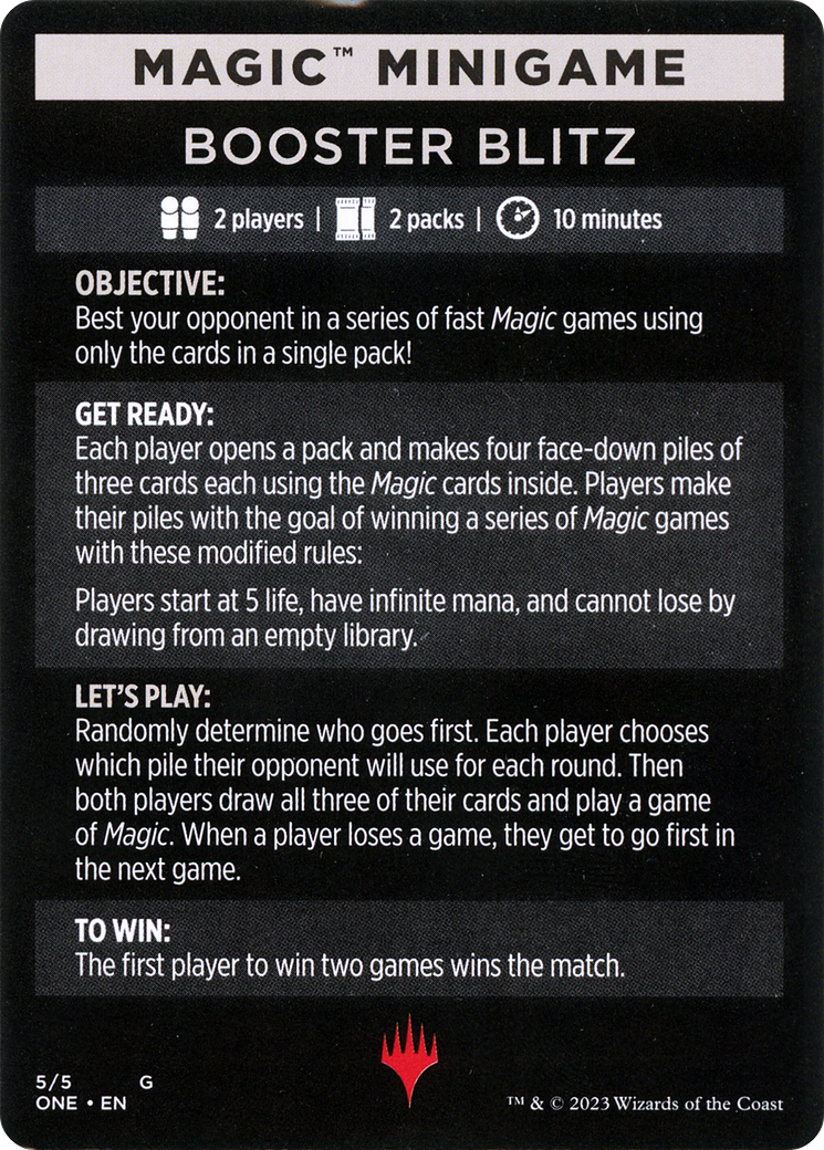 Booster Blitz (Magic Minigame) [Phyrexia: All Will Be One Minigame] | Good Games Cannington