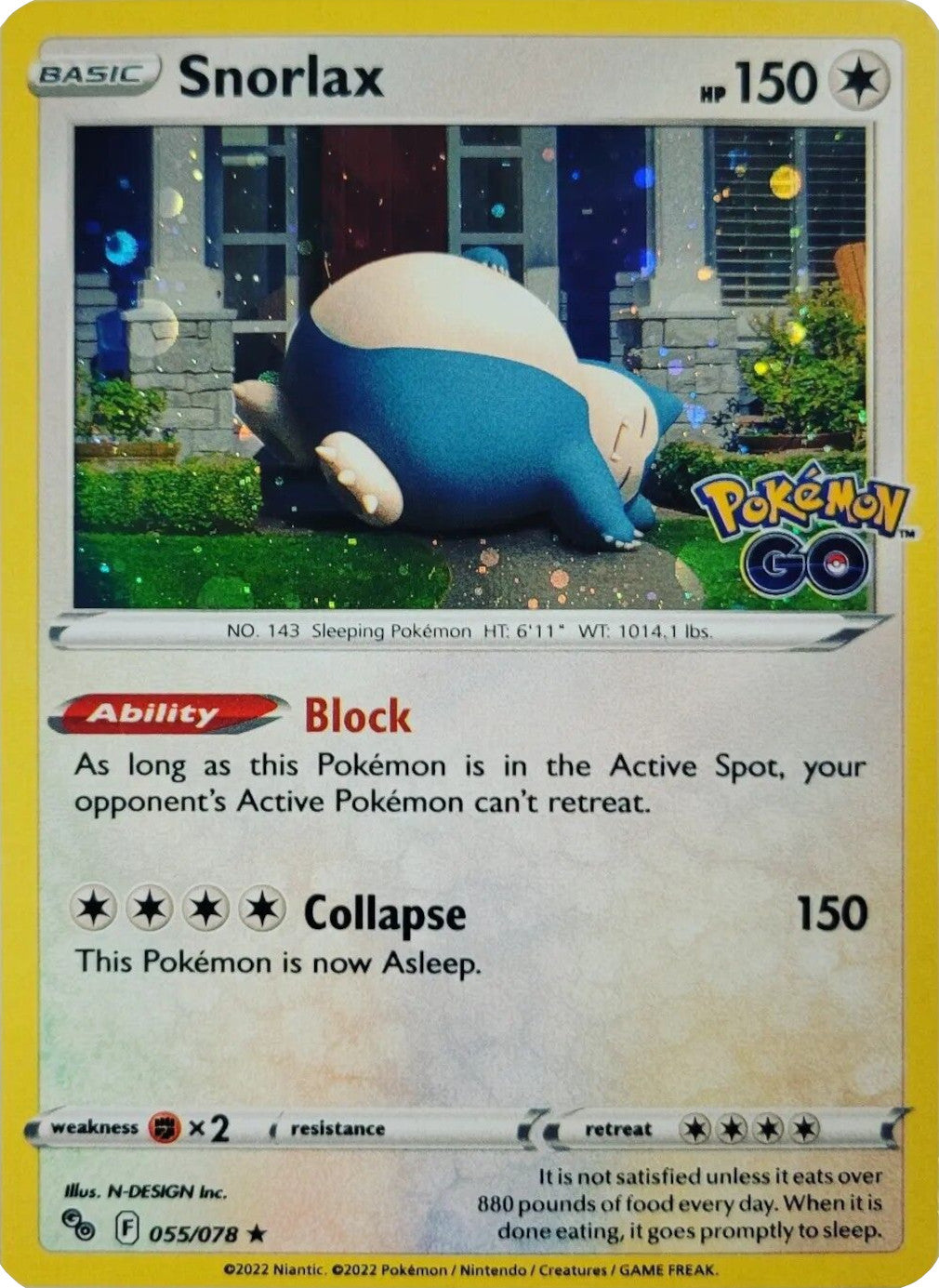 Snorlax (055/078) (Cosmos Holo) [Pokémon GO] | Good Games Cannington