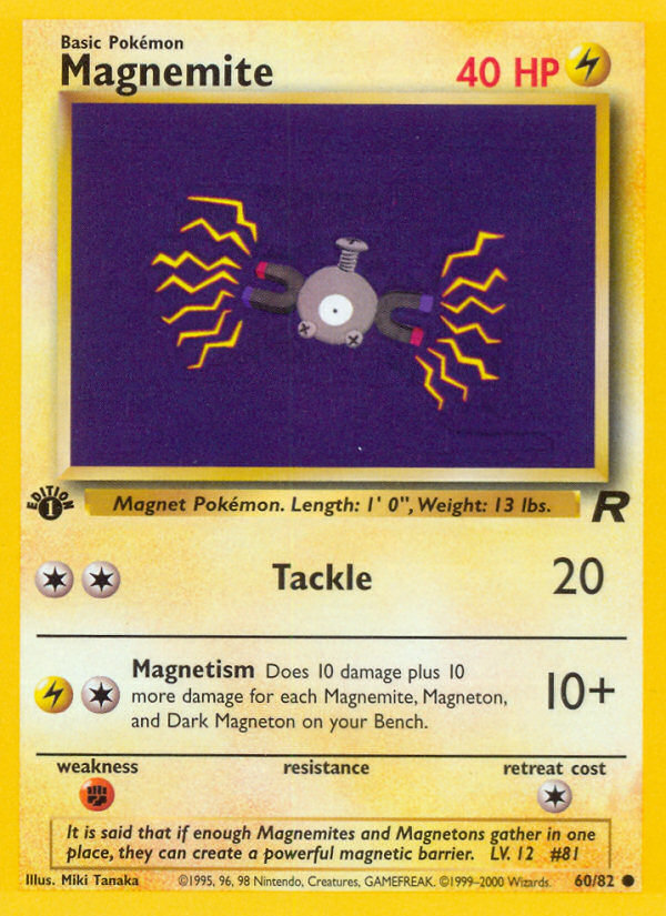 Magnemite (60/82) [Team Rocket 1st Edition] | Good Games Cannington
