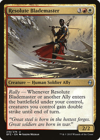 Resolute Blademaster [Battle for Zendikar] | Good Games Cannington