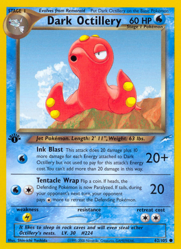 Dark Octillery (62/105) [Neo Destiny 1st Edition] | Good Games Cannington