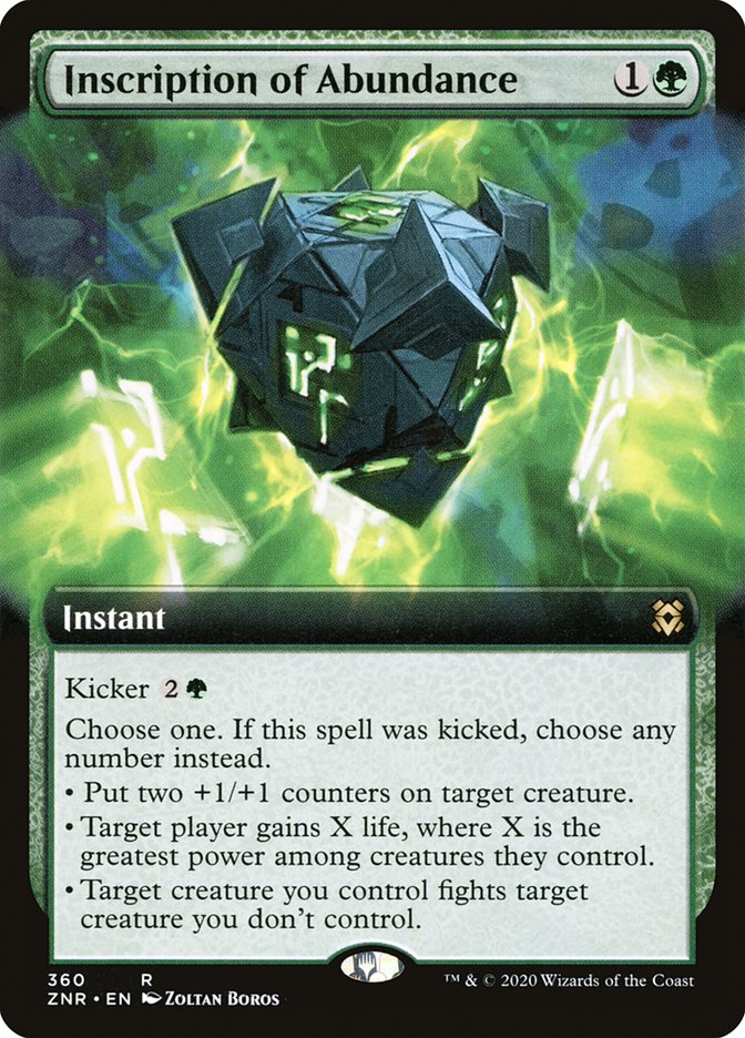 Inscription of Abundance (Extended Art) [Zendikar Rising] | Good Games Cannington