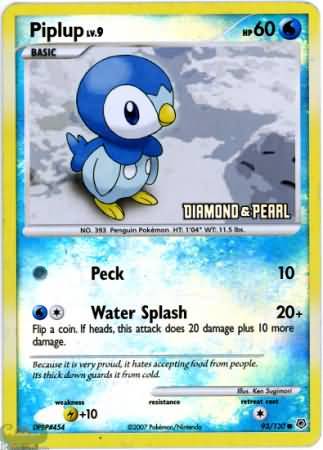 Piplup (93/130) [Burger King Promos: 2008 Collection] | Good Games Cannington