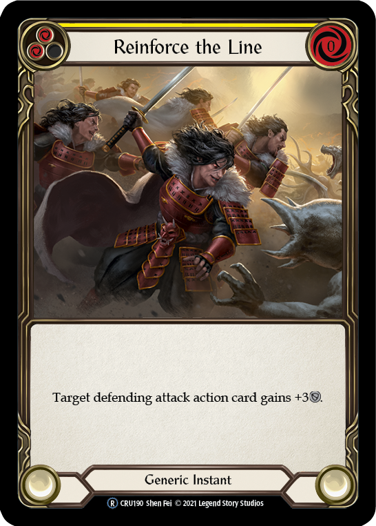 Reinforce the Line (Yellow) [U-CRU190-RF] Unlimited Rainbow Foil | Good Games Cannington